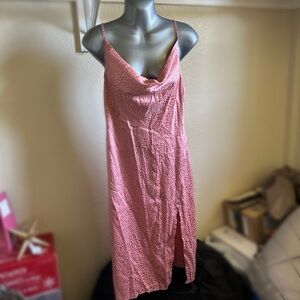 Animal print light pink dress